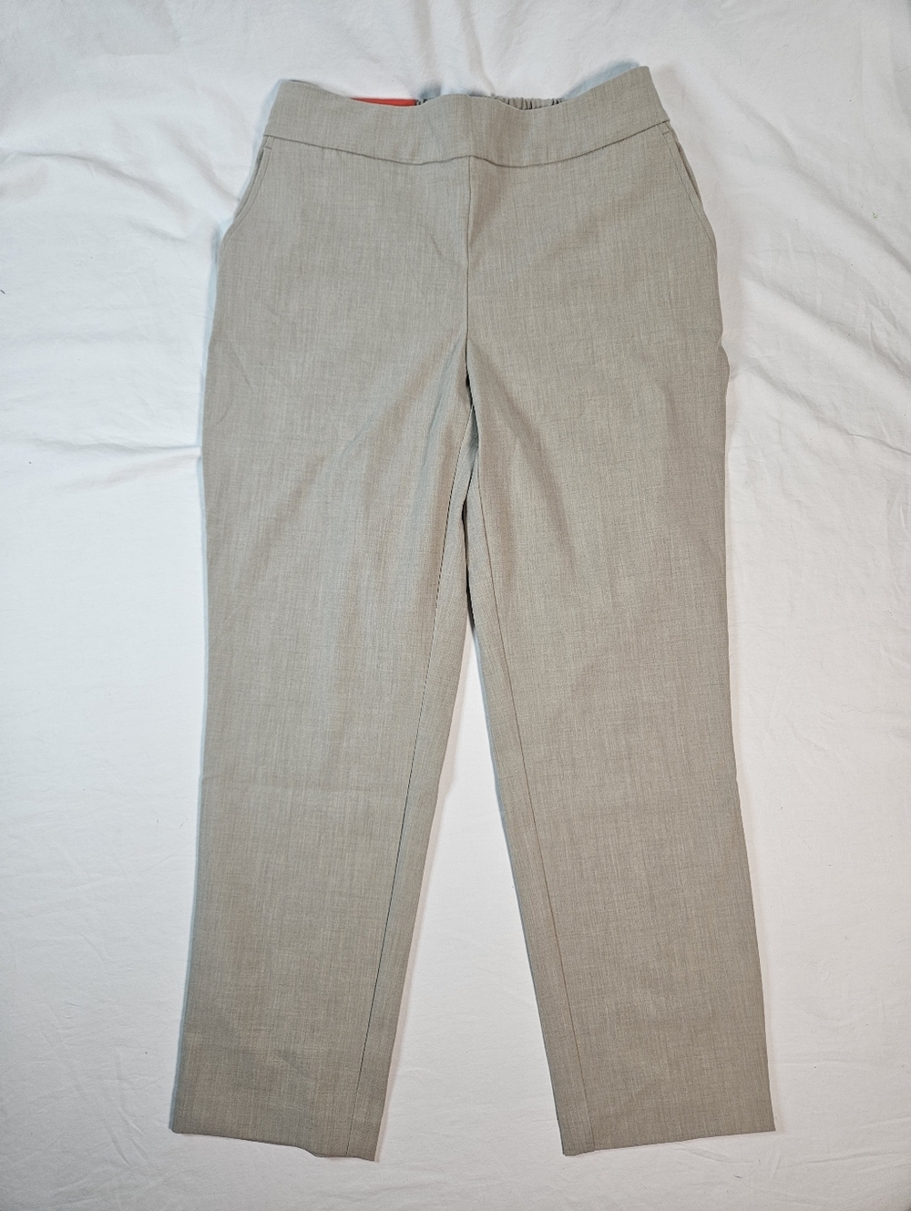 NWT Size 8 Hilary Radley Beige Cropped Ankle Pants Stretch Elastic Waist Comfort